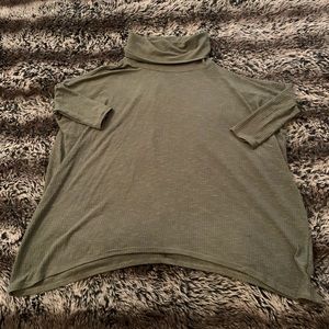 Army Green Turtle Neck Blouse